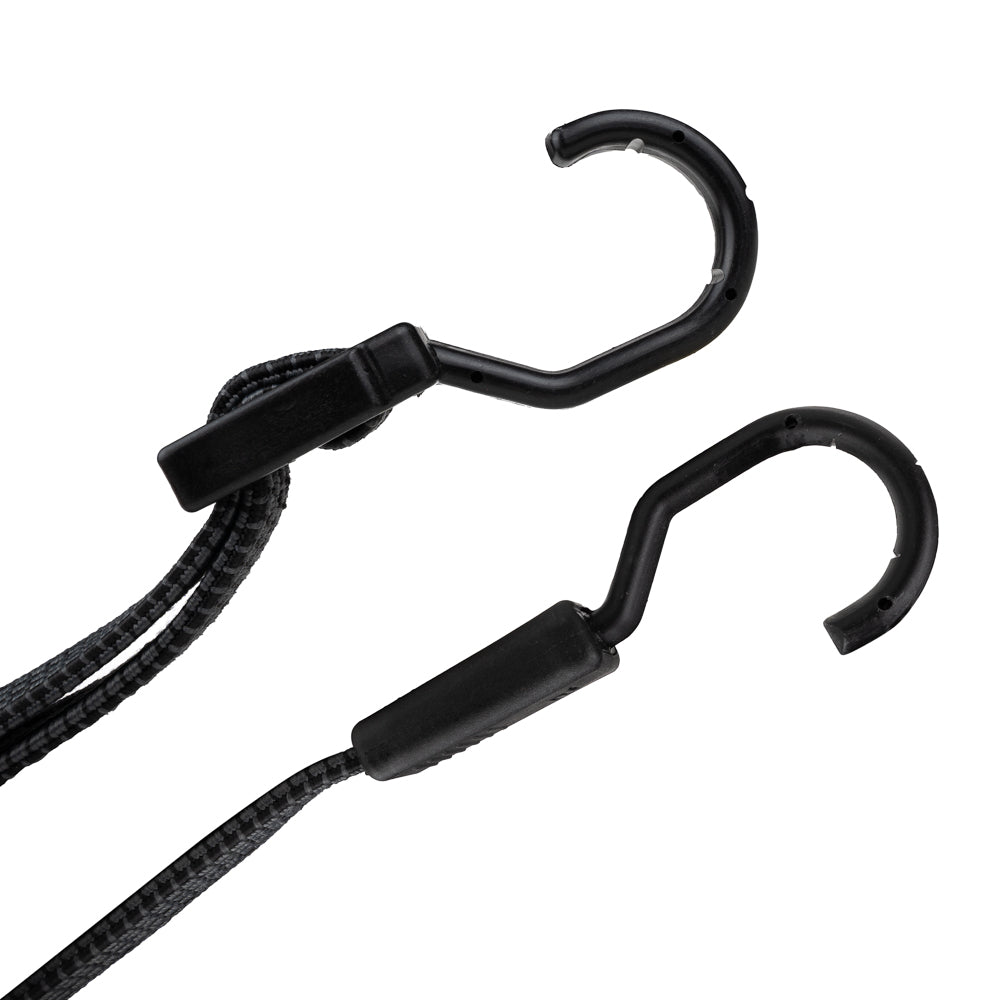 HD Adjustable Bungee Cord Set (2-Pack) | Heavy Duty Flat Bungee Straps with Steel Hooks