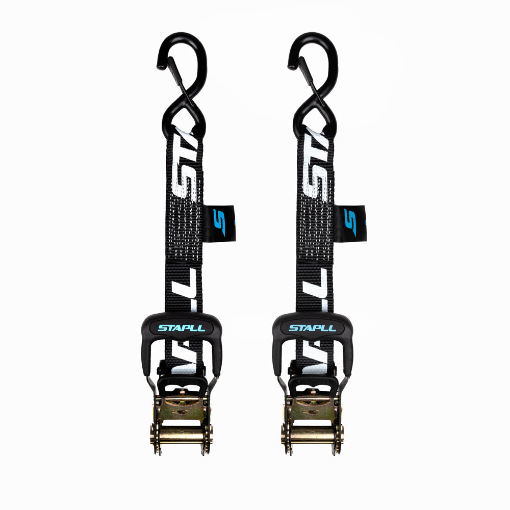1.5" x 10' HD Ratchet Strap Set (2-Pack) | Heavy Duty Tie Downs with Soft Loops