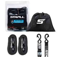 1.5" x 7' HD Moto Tie Down Straps (2-Pack) | Heavy Duty Cam Buckle Straps with Soft Loops