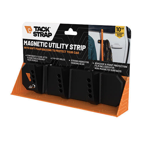 Tack Strap Magnetic Utility Strip – Tool & Gear Organizer with Hooks (10 lb Capacity)