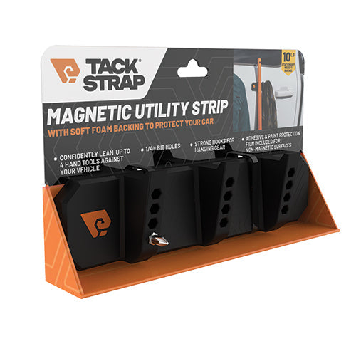 Tack Strap Magnetic Utility Strip – Tool & Gear Organizer with Hooks (10 lb Capacity)