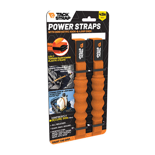 Tack Strap Power Straps – Compact Elastic Tie-Down Straps with Quick Release (80 lb Capacity)