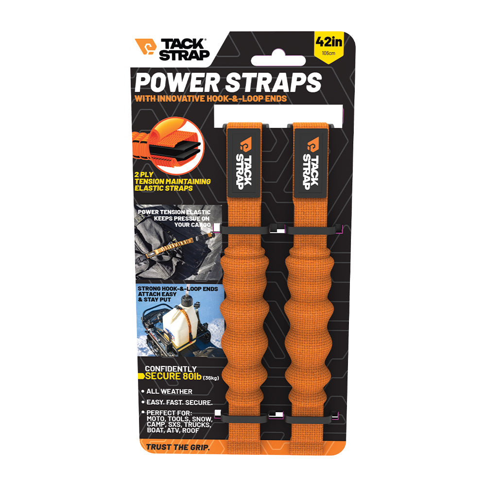 Tack Strap Power Straps – Compact Elastic Tie-Down Straps with Quick Release (80 lb Capacity)