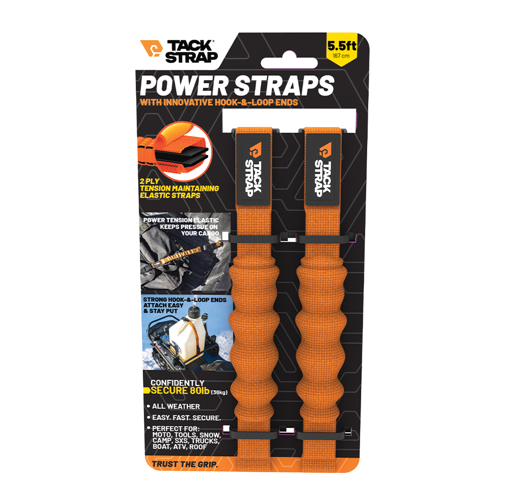 Tack Strap Power Straps – Compact Elastic Tie-Down Straps with Quick Release (80 lb Capacity)