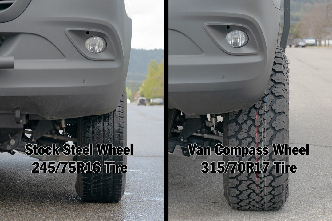 Van Compass CHUNK 17x8 Wheel – Polished Machined | 4200 lb Load Rated Alloy Wheel for Sprinter (2007–Up)