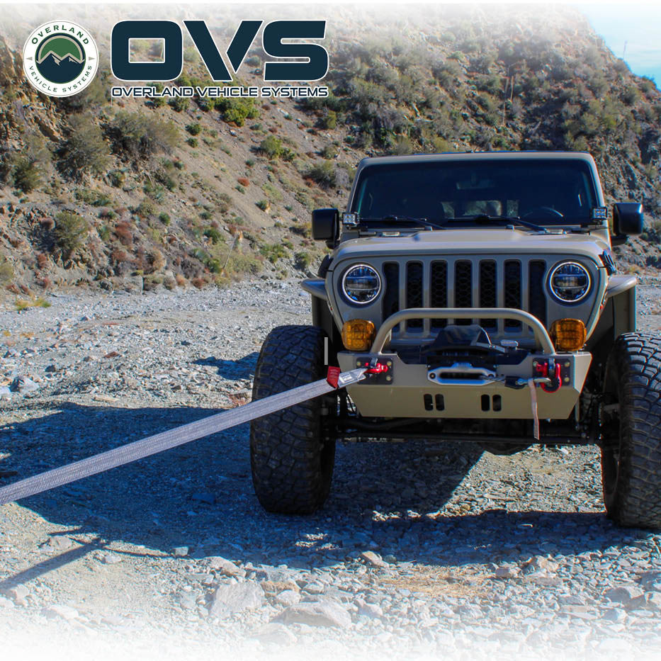 OVS Brute Recovery Tow Strap – Reinforced Loops with Padded Sleeve & Drawstring Storage Bag