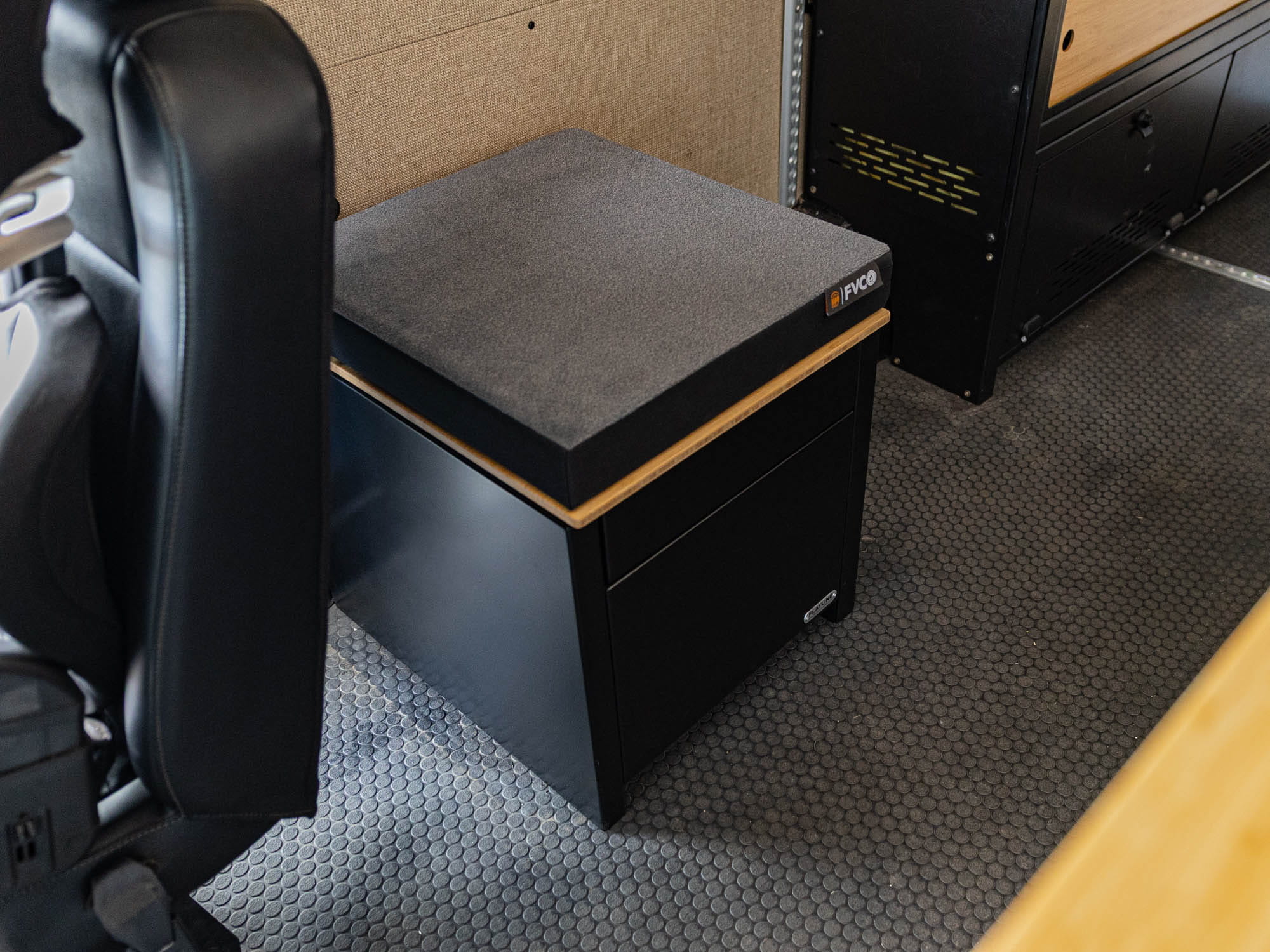 Portable Toilet Storage Cubby with pad on top for extra seating