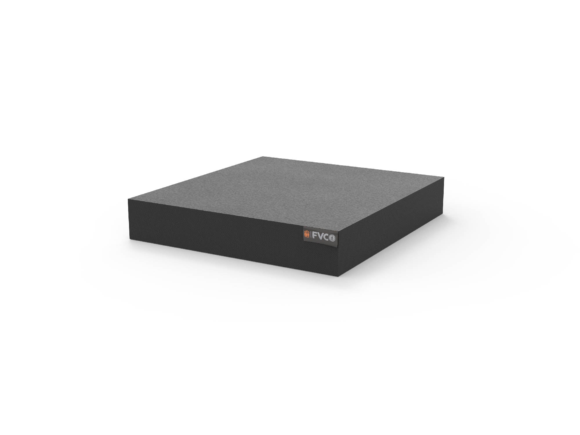 Travel Van Toilet Cubby Bench Pad with grey top material and dark grey/black base material