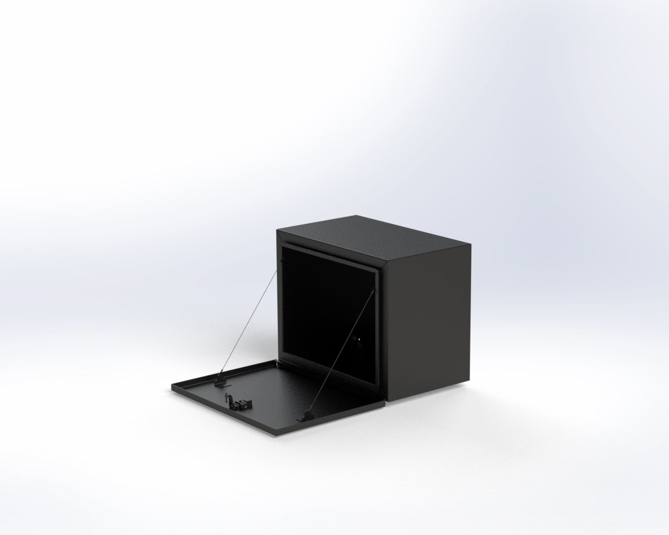 Van Wife Components Exterior Storage Box with Drop Down Door – Powder Coated Aluminum