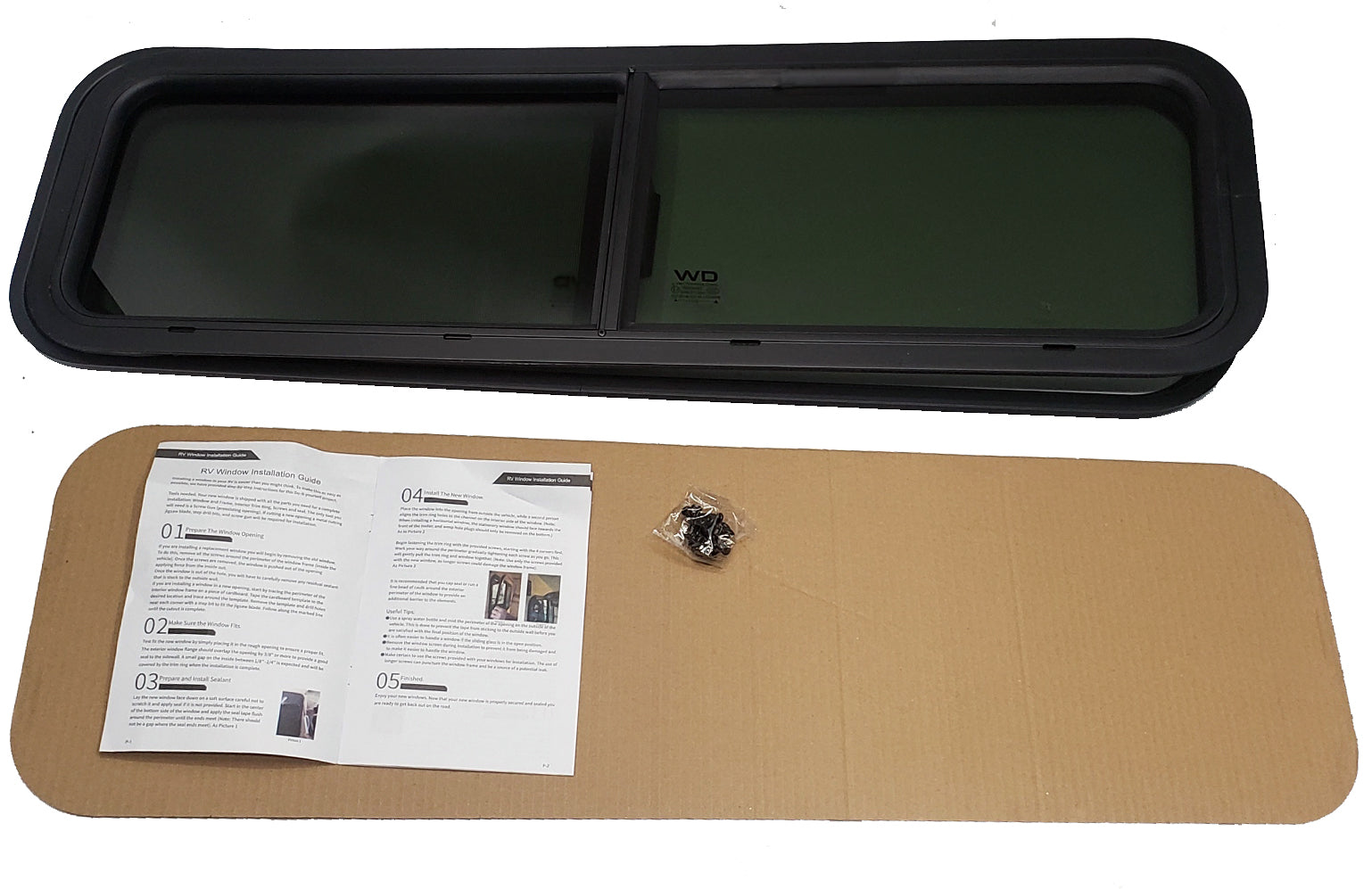 VWD Universal Van Bunk Half-Slider Window | Driver Side 33" x 10" (VW3310L)