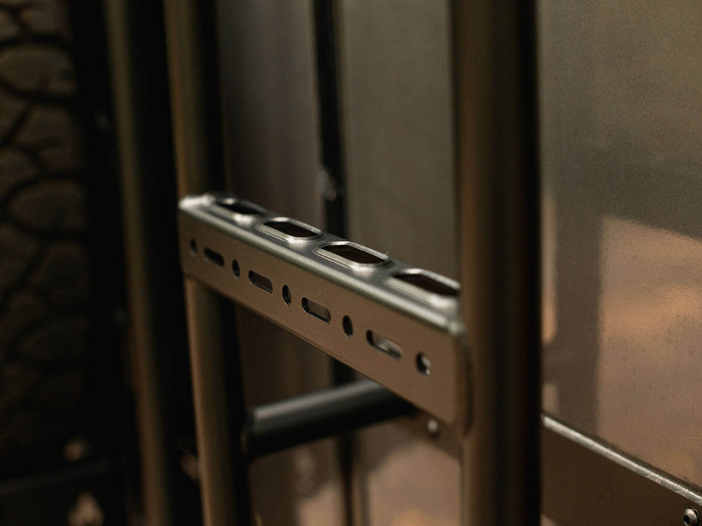 Detail view of tread on Winnebago Ekko Rear Ladder steps