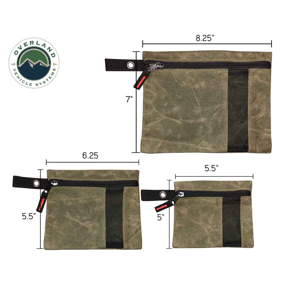 Waxed Canvas Small Size 3-Bag Set of Storage Bags - #12 Waxed Canvas