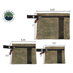 Waxed Canvas Small Size 3-Bag Set of Storage Bags - #12 Waxed Canvas