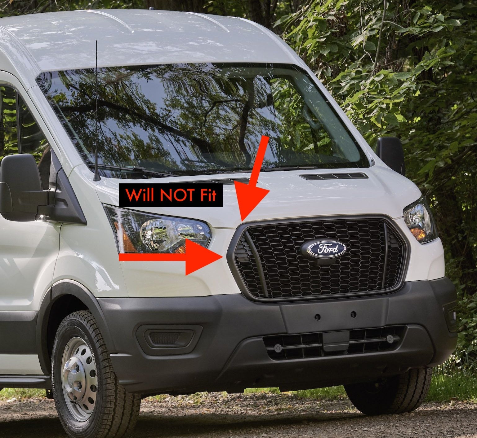 Aero Hood Spoiler for Ford Transit (2015–2020) – Hood Paint Protection & Debris Deflector