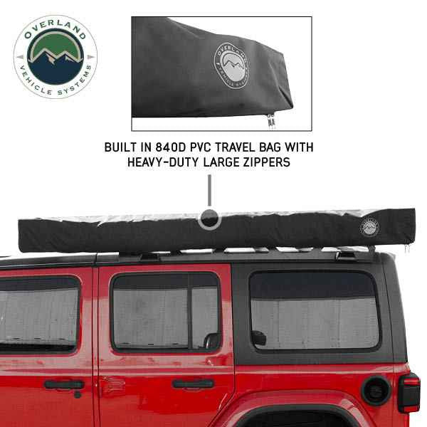 XD Nomadic 180 Degree Awning, Universal, Black Body, Black Trim and Travel Bag