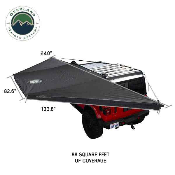 XD Nomadic 180 Degree Awning, Universal, Black Body, Black Trim and Travel Bag