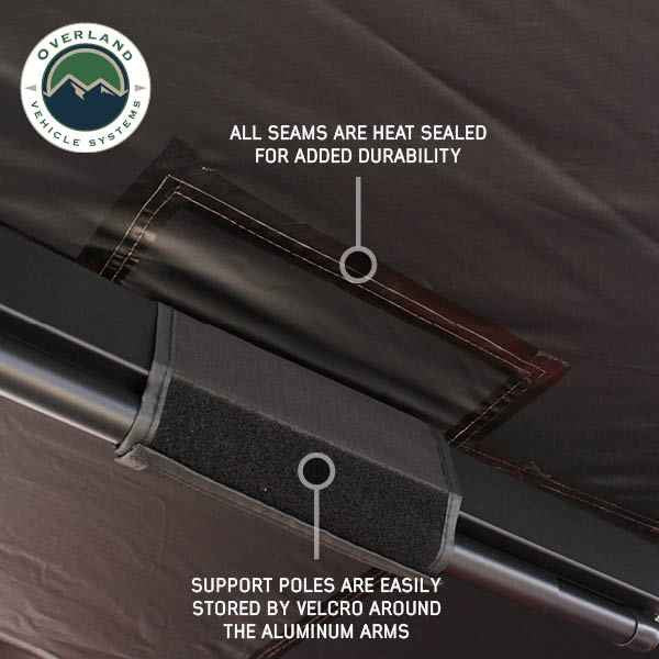 XD Nomadic 180 Degree Awning, Universal, Black Body, Black Trim and Travel Bag