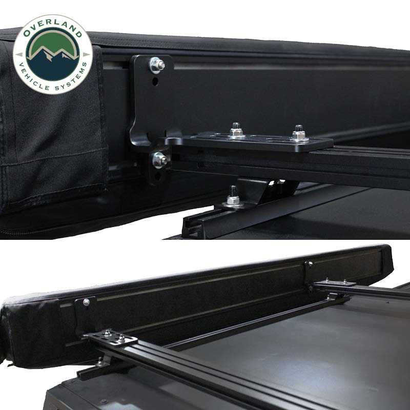 OVS XD Nomadic 270 Degree Awning & Wall Kit Combo – Blackout Fabric, Black Body & Trim with Lights and Travel Cover