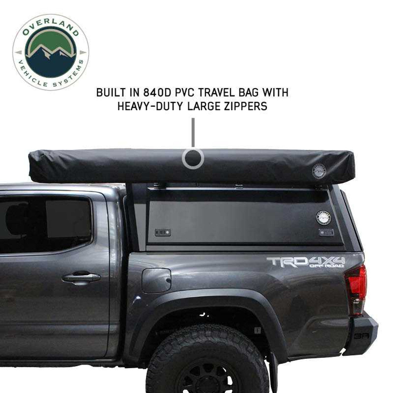 OVS XD Nomadic 270 Degree Awning & Wall Kit Combo – Blackout Fabric, Black Body & Trim with Lights and Travel Cover