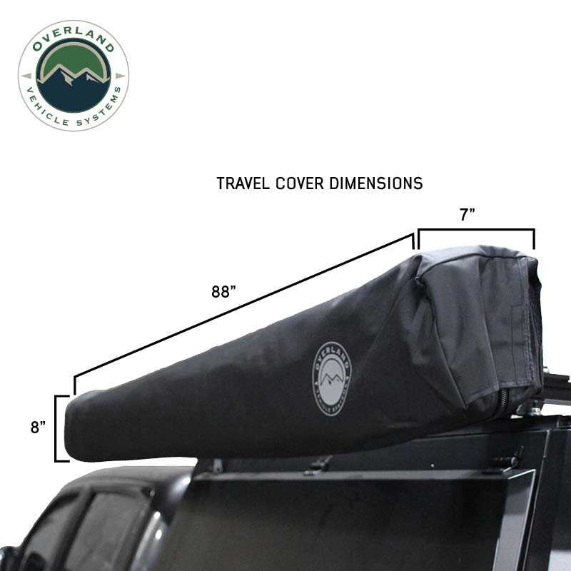 OVS XD Nomadic 270 Degree Awning & Wall Kit Combo – Blackout Fabric, Black Body & Trim with Lights and Travel Cover