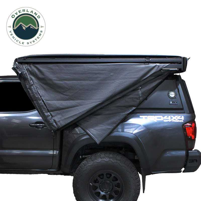 OVS XD Nomadic 270 Degree Awning & Wall Kit Combo – Blackout Fabric, Black Body & Trim with Lights and Travel Cover