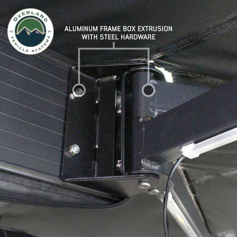 OVS XD Nomadic 270 Degree Awning & Wall Kit Combo – Blackout Fabric, Black Body & Trim with Lights and Travel Cover