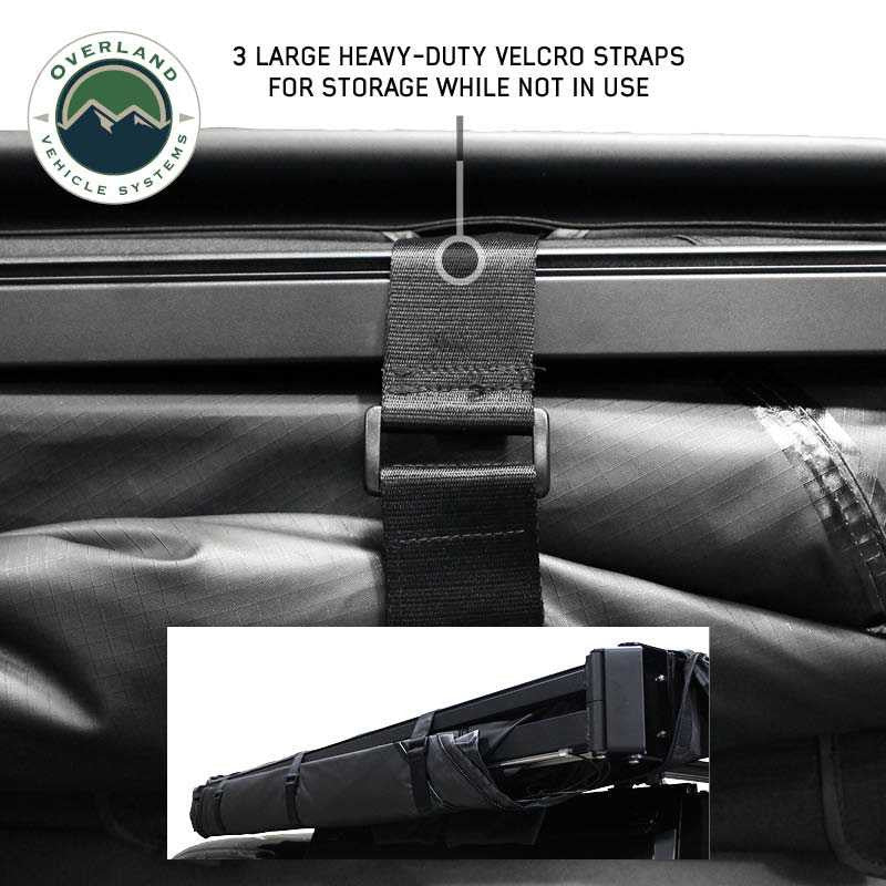 OVS XD Nomadic 270 Degree Awning & Wall Kit Combo – Blackout Fabric, Black Body & Trim with Lights and Travel Cover