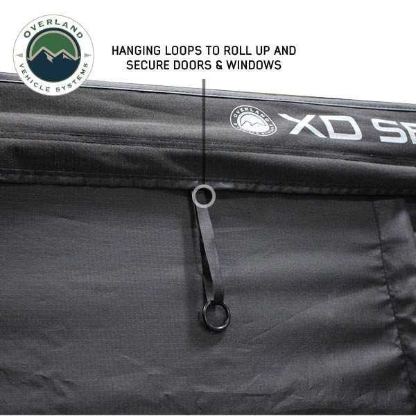 OVS XD Nomadic 270 Degree Awning & Wall Kit Combo – Blackout Fabric, Black Body & Trim with Lights and Travel Cover