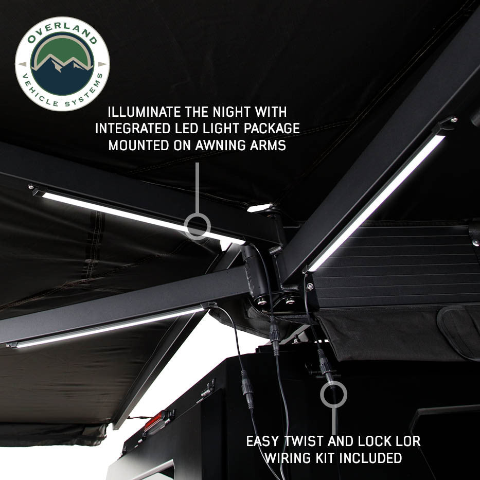 XD Nomadic 270 Degree Awning with Lights & Blackout – Black Body, Grey Trim & Black Travel Cover
