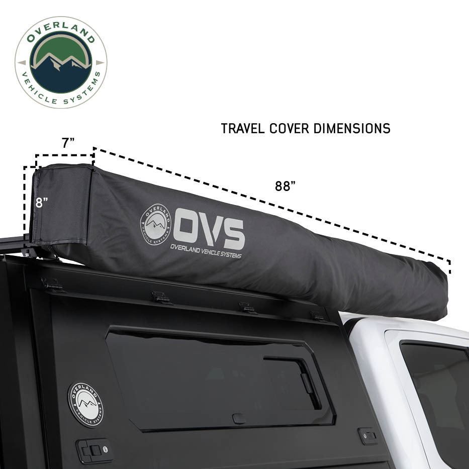 XD Nomadic 270 Degree Awning with Lights & Blackout – Black Body, Grey Trim & Black Travel Cover