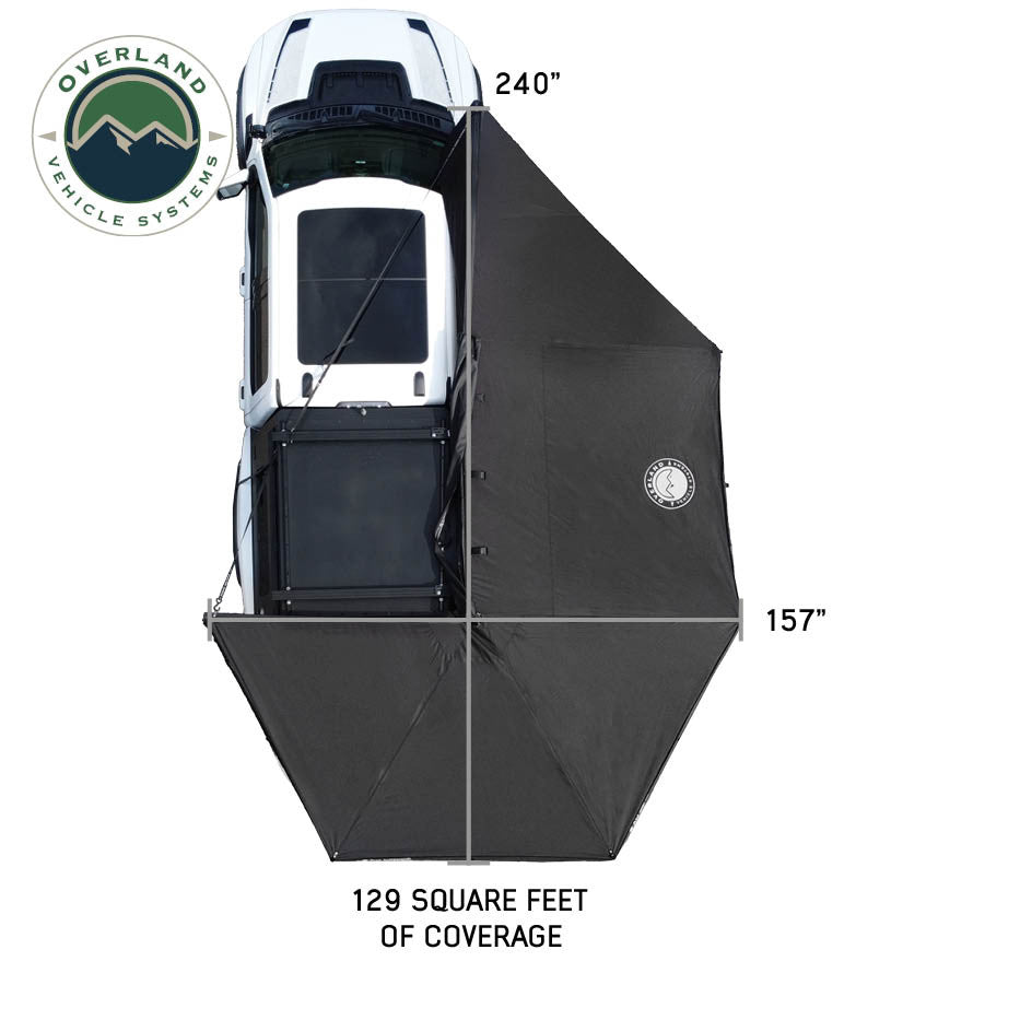 XD Nomadic 270 Degree Awning with Lights & Blackout – Black Body, Grey Trim & Black Travel Cover