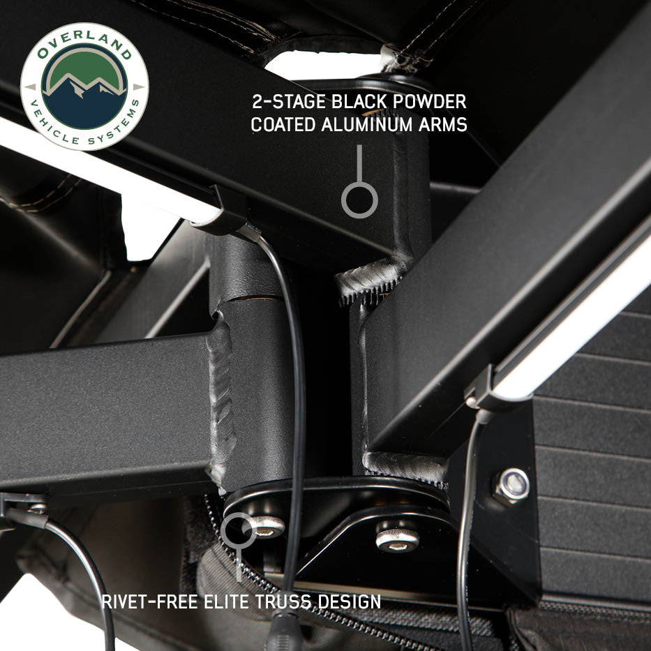XD Nomadic 270 Degree Awning with Lights & Blackout – Black Body, Grey Trim & Black Travel Cover