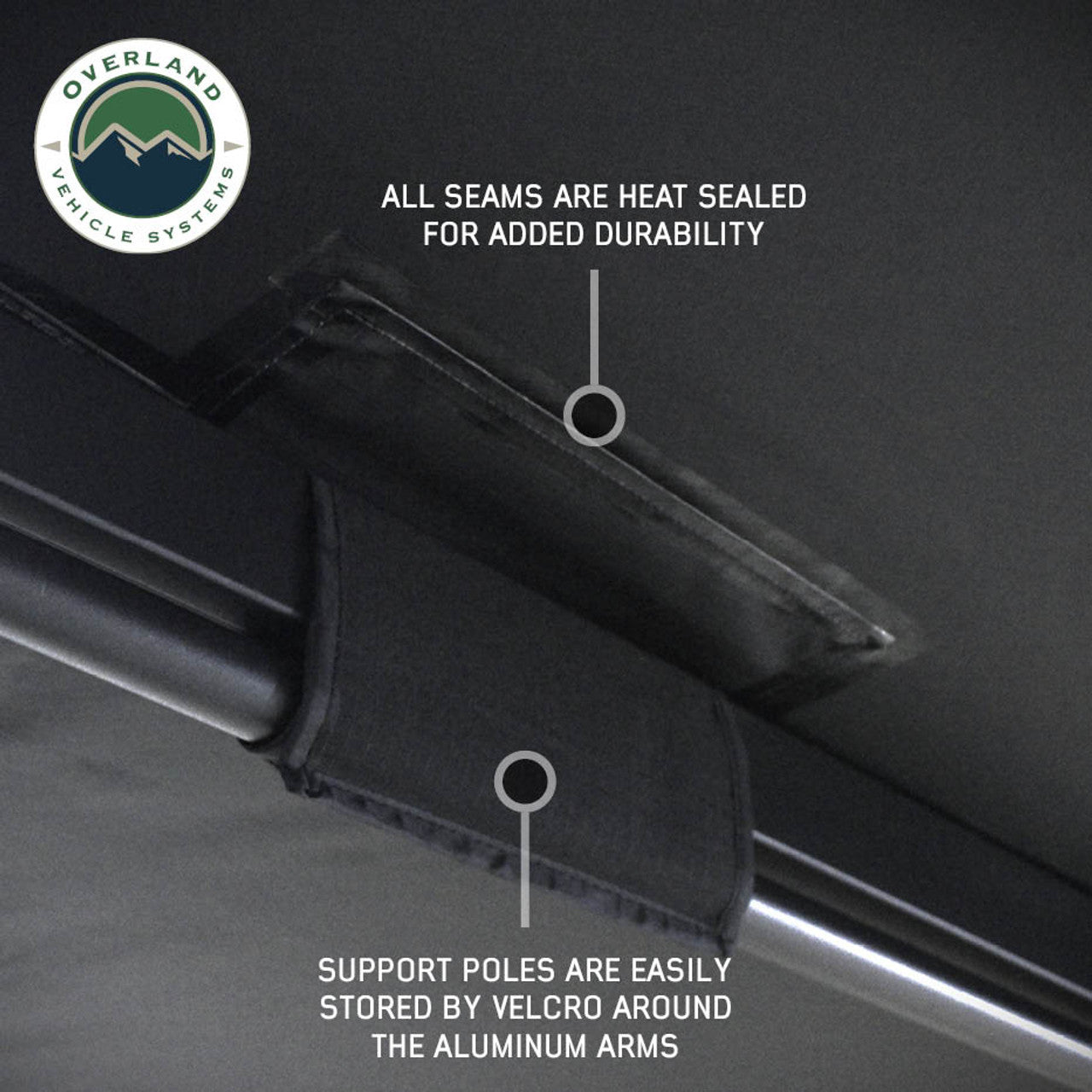 XD Nomadic 270 Degree Awning with Lights & Blackout – Black Body, Grey Trim & Black Travel Cover