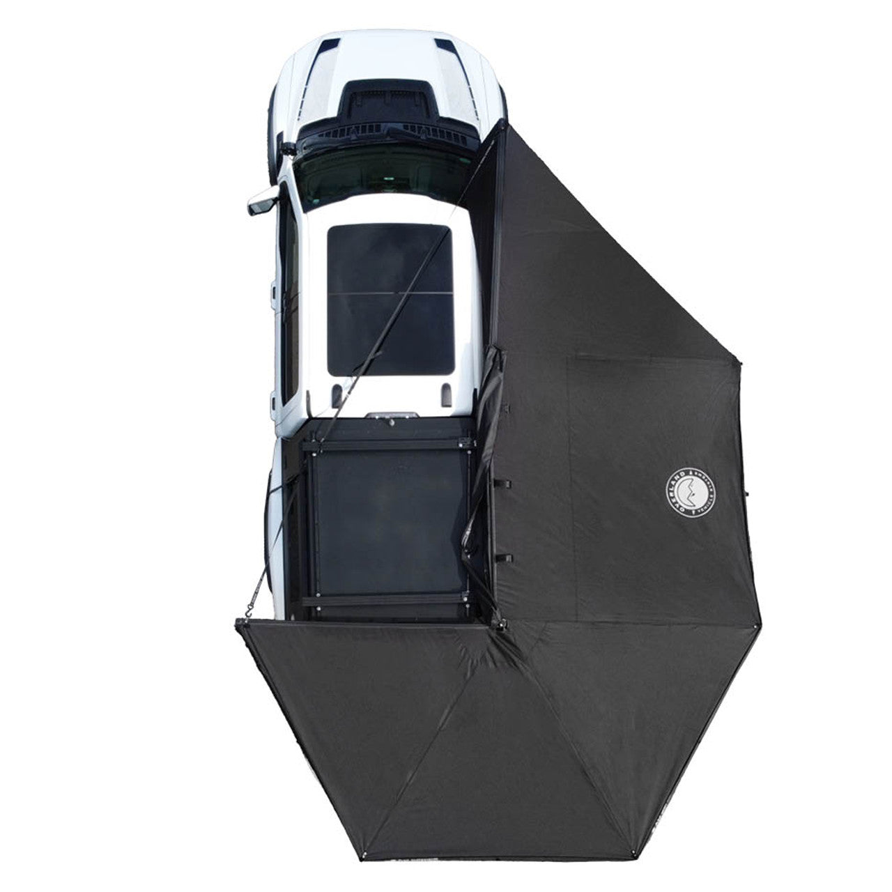 XD Nomadic 270 Degree Awning with Lights & Blackout – Black Body, Grey Trim & Black Travel Cover