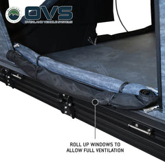 OVS XD K2 2-Person Clamshell Pop-Up Aluminum Hard Shell Roof Top Tent – Blue Body with Black Rainfly