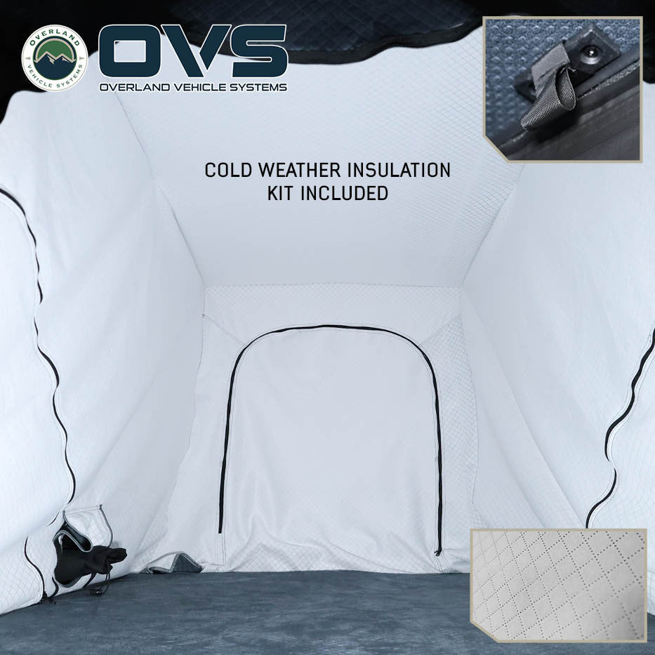 OVS XD K2 2-Person Clamshell Pop-Up Aluminum Hard Shell Roof Top Tent – Blue Body with Black Rainfly