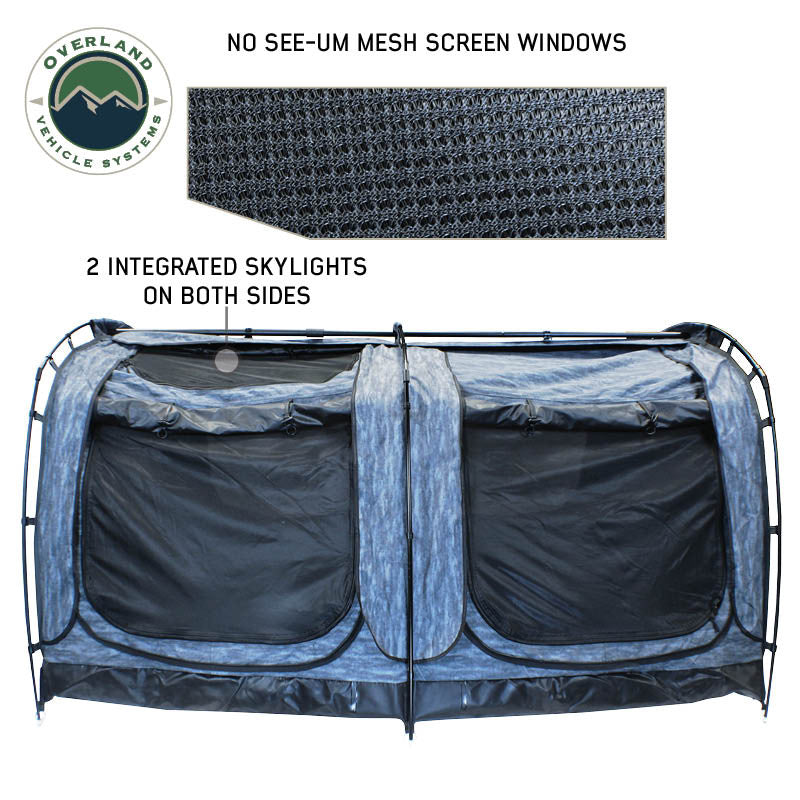 XD Khumbu 2 Swag Ground Tent w/ Black Out, Blue Fabric, and Storage Bag Side Closed