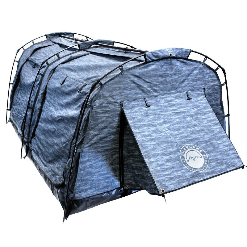 XD Khumbu 2 Person Swag Ground Tent w/ Black Out, Blue Fabric, and Storage Bag 3 Quarter