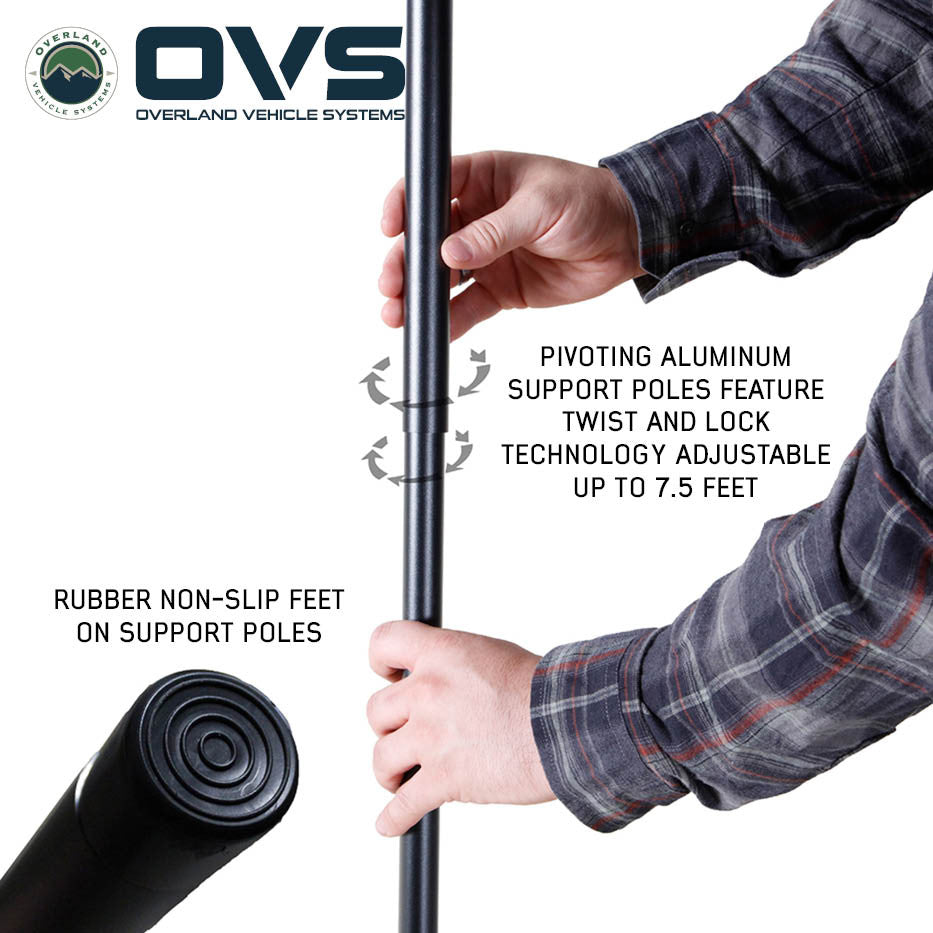 XD Nomadic 180 LTE Awning - Black Fabric and Travel Cover Universal Pole