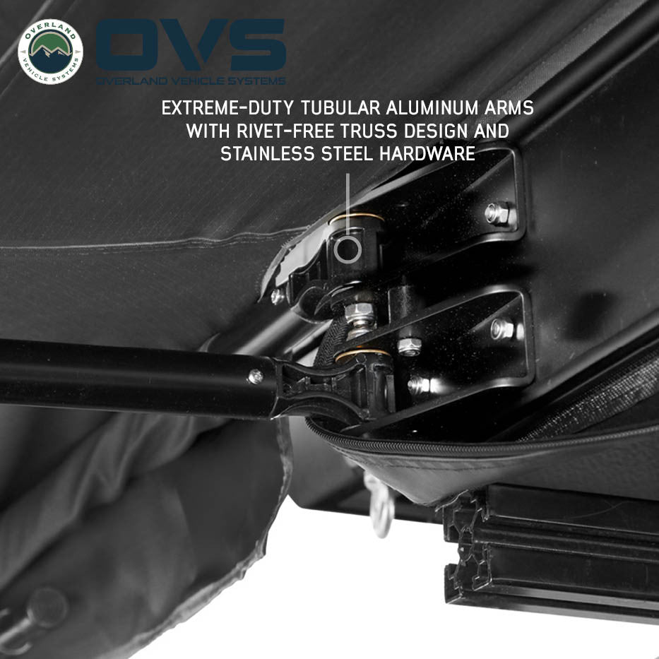 XD Nomadic 180 LTE Awning - Black Fabric and Travel Cover Universal Truss Open