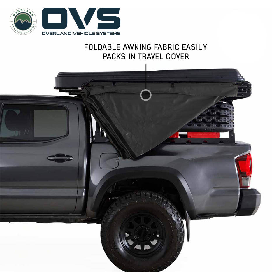 OVS XD Nomadic 270 LTE Awning – Black Fabric with Travel Cover (Driver or Passenger Side)
