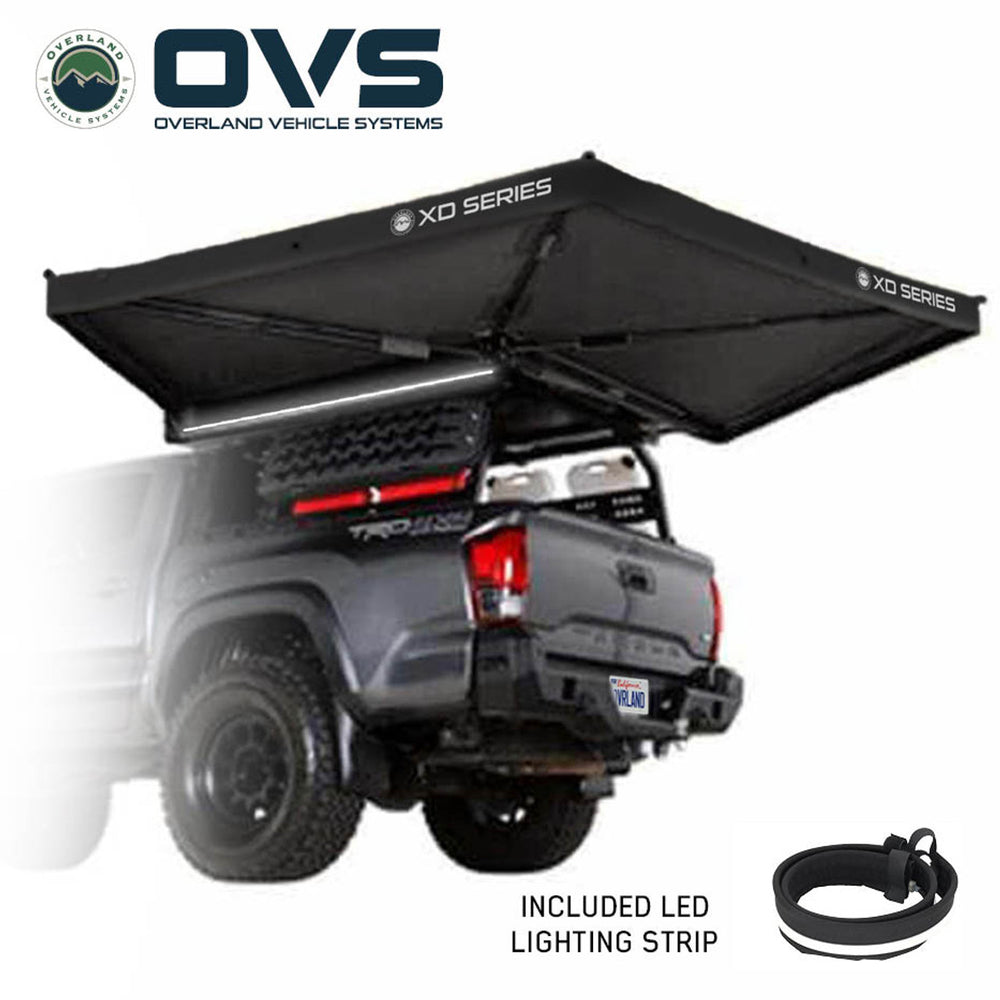 XD Nomadic 270 LTE Awning - Black Fabric and Travel Cover Light Strip