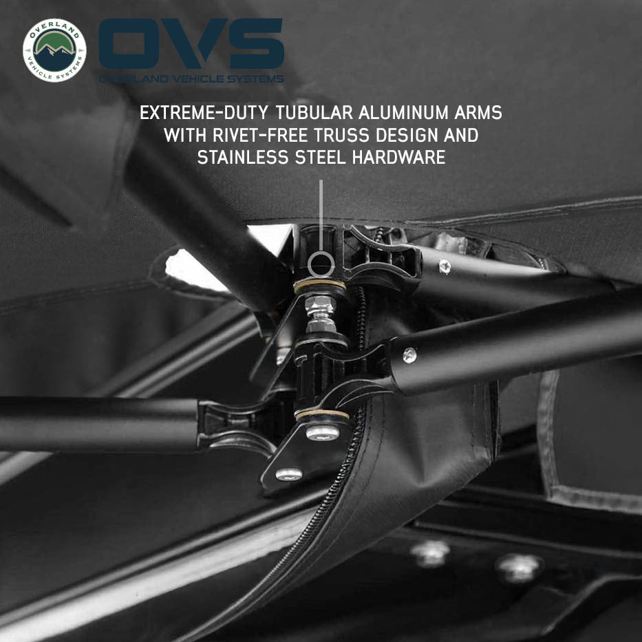OVS XD Nomadic 270 LTE Awning – Black Fabric with Travel Cover (Driver or Passenger Side)