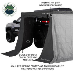 XD Nomadic 270 LTE Awning Walls - Black Fabric and Trim Open
