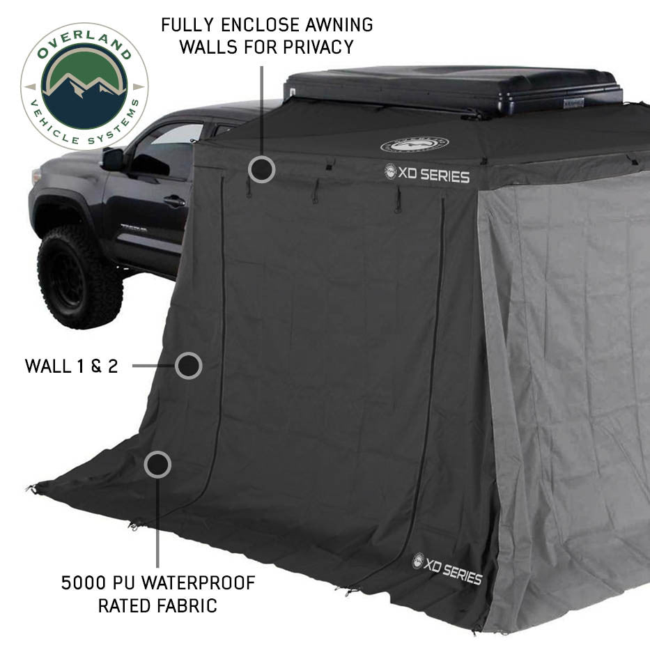 XD Nomadic 270 LTE Awning Walls - Black Fabric and Trim Closed