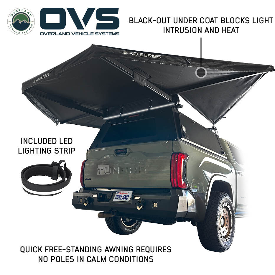 XD Nomadic 315 Degree Awning - Black Fabric and Travel Cover Light