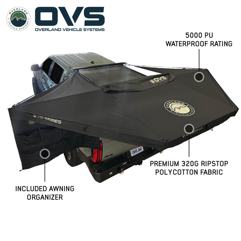 XD Nomadic 315 Degree Awning - Black Fabric and Travel Cover Top