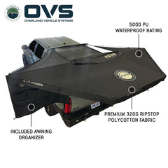 XD Nomadic 315 Degree Awning - Black Fabric and Travel Cover Top