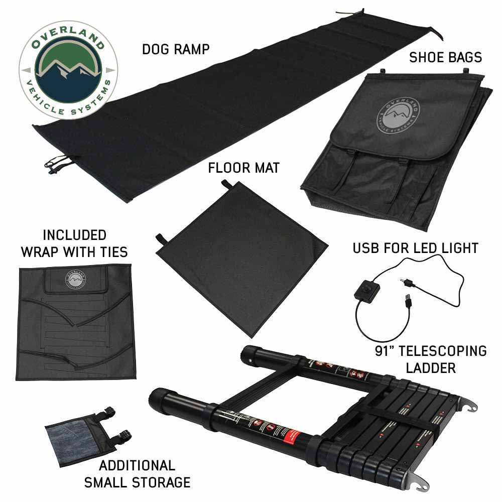 XD Sherpa Soft Shell Roof Top Tent - Grey Body & Black Rainfly Accessories