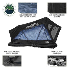 XD Sherpa Soft Shell Roof Top Tent - Grey Body & Black Rainfly Materials